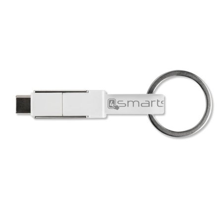 4smarts 3in1 USB-C Micro USB Cable KeyRing - White