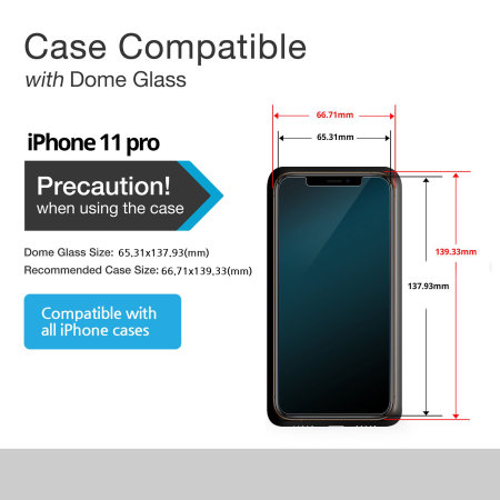 Whitestone Dome Glass heldekkende skjermbeskytter for iPhone 11 Pro
