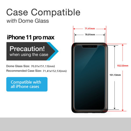Whitestone Dome iPhone 11 Pro Max lasinäytönsuoja