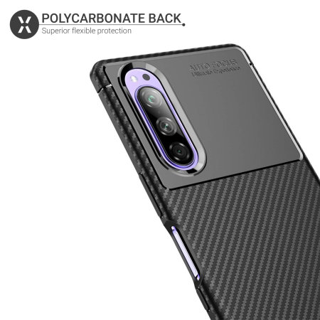 Olixar Sony Xperia 5 Carbon Fibre Case - Zwart