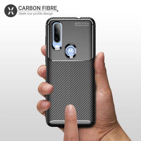 Olixar Carbon Fiber Motorola One Action Veske - Svart