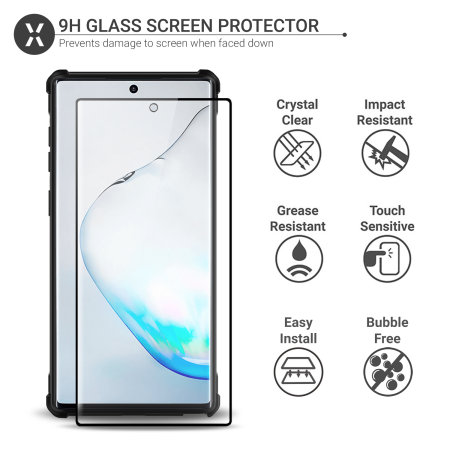Olixar Manta Galaxy Note 10 Plus Tough Case & Tempered Glass - Black