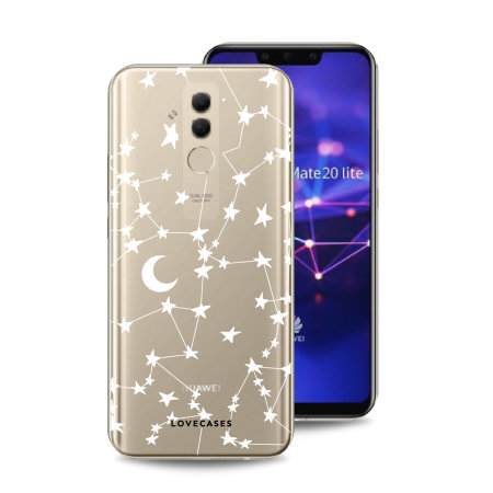 LoveCases Huawei Mate 20 Lite Gel Case - White Stars And Moons