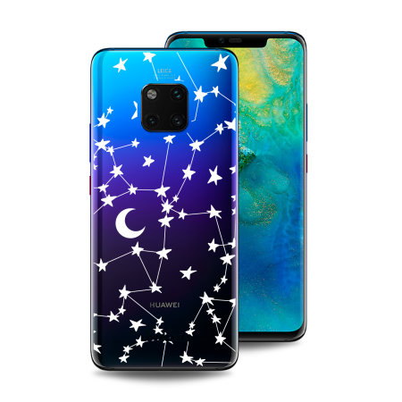 LoveCases Huawei Mate 20 Pro Gel Case - White Stars And Moons
