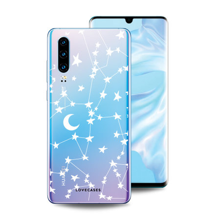 LoveCases Huawei P30 Gel Case - White Stars And Moons