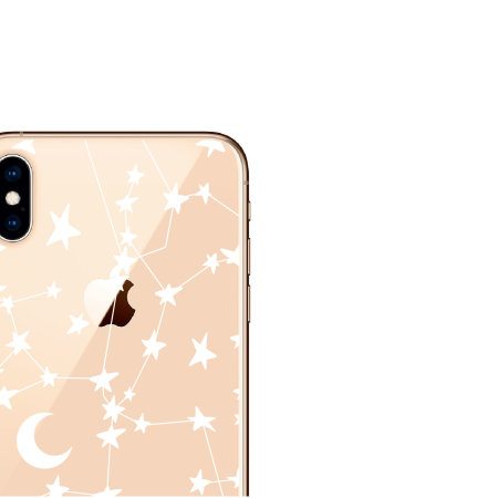 LoveCases iPhone XS Max Gel Case - White Stars And Moons