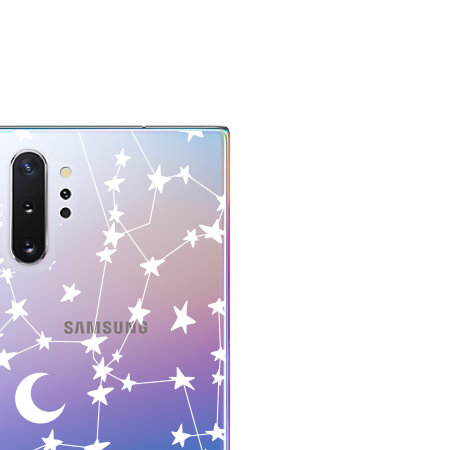 LoveCases Samsung Galaxy Note 10 Plus Gel Case - White Stars And Moons