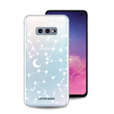 LoveCases Samsung Galaxy S10e Gel Case - White Stars And Moons