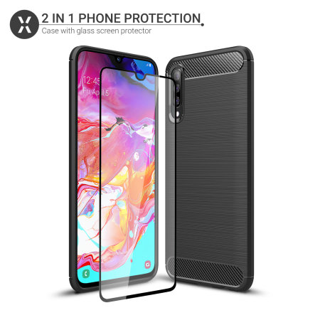 Olixar Sentinel Samsung Galaxy A70s Case And Glass Screen Protector