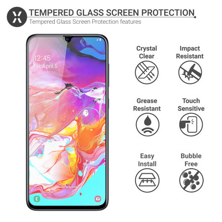 Olixar Samsung Galaxy A70s Tempered Glass Screen Protector
