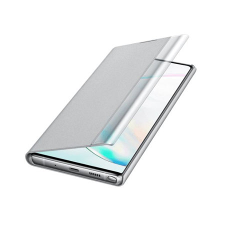 Official Samsung Galaxy Note 10 Plus S-View Flip Cover Case - Silver