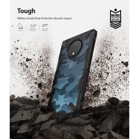 Coque OnePlus 7T Ringke Fusion X Design – Camouflage noir