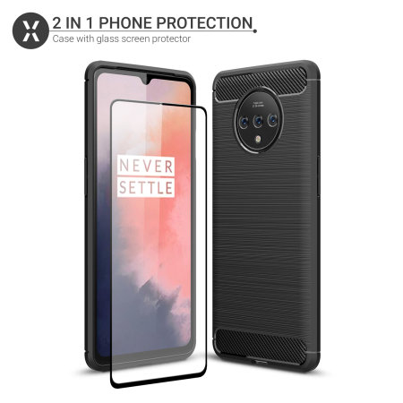Olixar Sentinel OnePlus 7T Case & Glass Screen Protector - Black