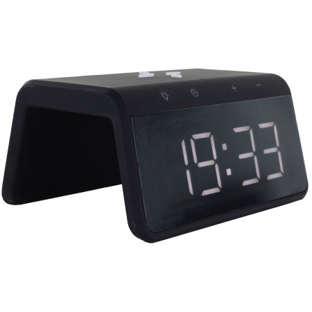 Ksix Smart Alarm Clock 2 With Qi Fast Charge Wireless Charger - Black