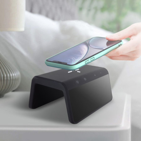 Universal Phone Qi Wireless Charger Stand Pad w/Alarm Clock Phone Holder Bracket 