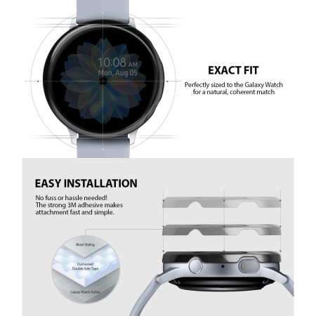 Cadrant de protection Galaxy Watch Active 2 40mm Ringke – Argent mat