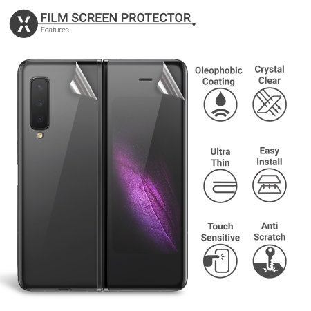 Olixar Samsung Galaxy Fold Back Film Screen Protector 2-in-1 Pack