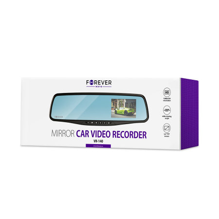 Forever 2-in-1 Smart Rear View Mirror & Built-In Dash Cam - Black