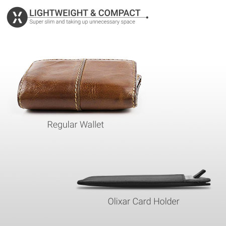 Olixar RFID Genuine Leather Card Case & Holder - Black