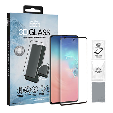 Eiger 3D Samsung S10 Lite Glass Screen Protector - Clear / Black