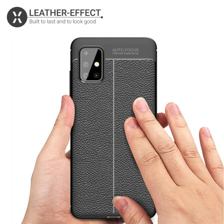 Coque Samsung Galaxy A51 Olixar Attache effet cuir – Noir