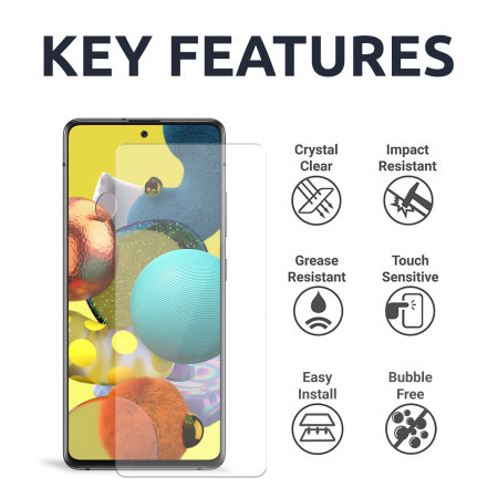 Olixar Samsung Galaxy A51 Tempered Glass Screen Protector