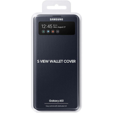 Officiell Samsung Galaxy A51 S-View Flip Cover Skal - Svart