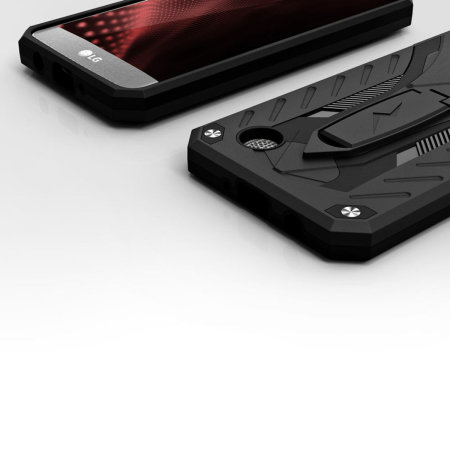 Zizo Static Kickstand & Tough Case For LG K8 Plus - Black