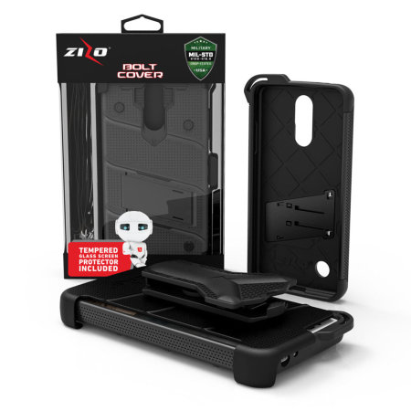 Coque LG Aristo 3 Zizo Bolt & Protection d'écran – Noir
