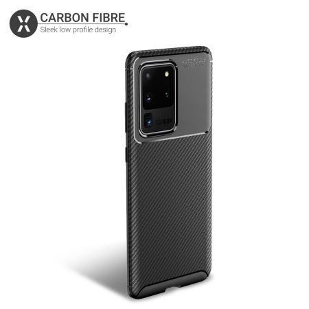 Coque Samsung Galaxy S20 Ultra Olixar effet fibre de carbone – Noir