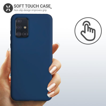 Olixar Samsung Galaxy A71 Soft Silicone Case - Midnight Blue