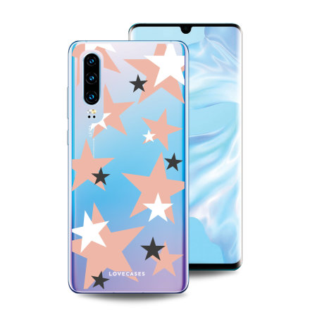LoveCases Huawei P30 Gel Case - Pink Stars