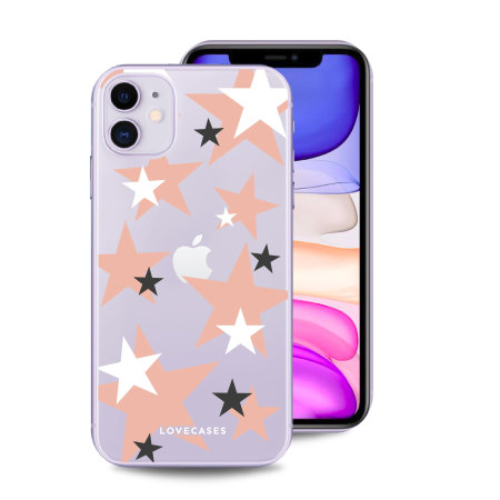 LoveCases iPhone 11 Clear Pink Star Clear Phone Case