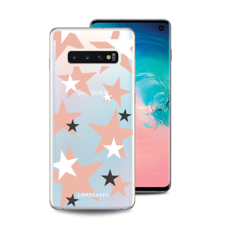 LoveCases Samsung Galaxy S10 Plus Gel Case - Pink Stars