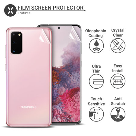 Olixar Voor en Achter Samsung Galaxy S20 TPU Screenprotector