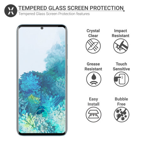 Olixar Samsung Galaxy S20 Fall kompatibel Glas-Schirm-Schutz