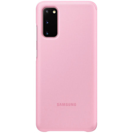Officiële Clear View Cover Samsung Galaxy S20 Hoesje - Roze