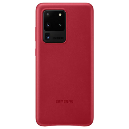 Officiële Leather Cover Samsung Galaxy S20 Ultra Hoesje - Rood