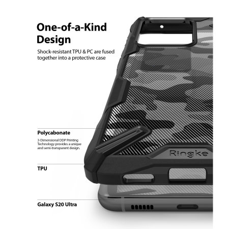 Ringke Fusion X Samsung Galaxy S20 Ultra hülle – Schwarze Tarnung