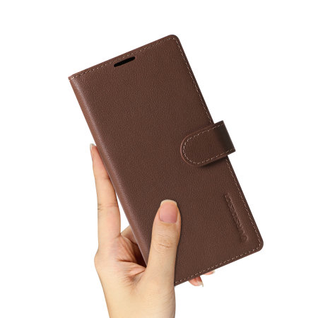 VRS Genuine Leather Stand Samsung Galaxy S20 Ultra Folio Case - Brown