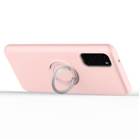 Zizo Revolve Samsung Galaxy S20 Hoesje & Ring - Rose Quartz