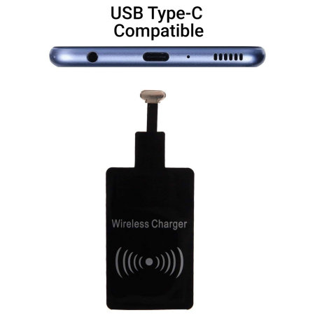 Ultra Thin Samsung Galaxy A30s USB-C Qi Wireless Charging Adapter