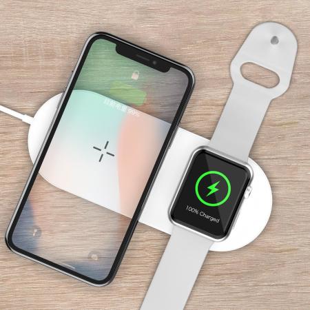 Devia Wireless Smartphone & Apple Watch Fast Multi Charging Pad- White