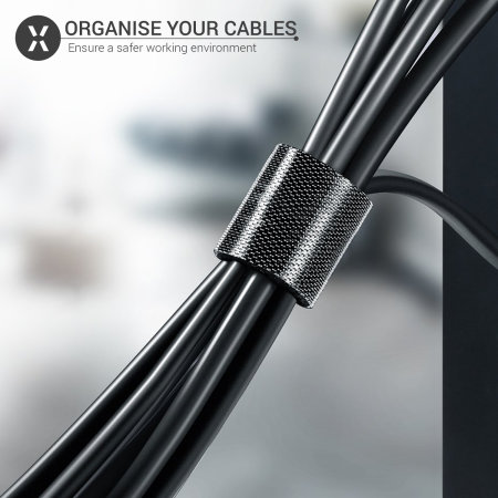 Olixar Velcro Cable Management Organiser Strips - Black - 20 Pack