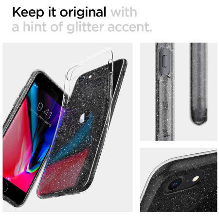 Spigen Liquid Crystal Glitter iPhone SE 2020 Case - Crystal Quartz