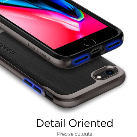 Spigen Neo Hybrid Herringbone iPhone SE 2020 Case - Gunmetal