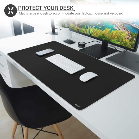 Olixar Full Size Office Desk/Gaming Multi-functional Leather Mat-Black