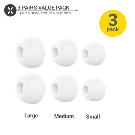 Olixar Soft Silicone Replacement Tips For Apple Airpods Pro - 3 Pack