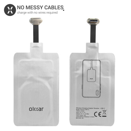 Olixar Samsung A20 Ultra Thin USB-C Wireless Charger Adapter - Silver