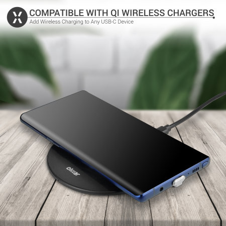 Olixar Samsung A20 Ultra Thin USB-C Wireless Charger Adapter - Silver